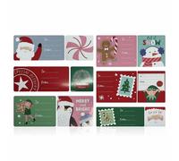 Christmas Sticky Gift Tags - 12 Pack | Colourful “to & from” Label Stickers for Presents | Peel & Stick Self-Adhesive Gift Tag Sheet