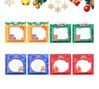 Christmas Sticky Notes, 8 Pieces Christmas Self Sticky Notes Pad, Merry Christmas Labels Adhesive Memo Pads Message Note for Office Home School Xmas Party Gifts Wrapping Decoration