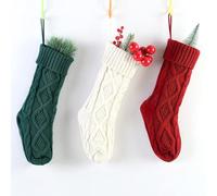 Christmas Stocking, 46cm large Knit for Kids, decorations in Christmas Fireplace and tree, Xmas Hanging Stockings (3, Mixed)