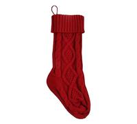 Christmas Stocking, 46cm large Knit for Kids, decorations in Christmas Fireplace and tree, Xmas Hanging Stockings (1, red)