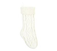 Christmas Stocking, 46cm large Knit for Kids, decorations in Christmas Fireplace and tree, Xmas Hanging Stockings (White)