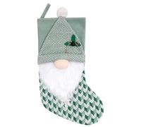 Christmas Stocking - 46x22cm Green Knit Sock, Soft Fabric Holiday Ornament, Festive Candy Bag with Hanging Loop | Decorative Treat Holder for Mantel Door Tree Wall Yard Garden Outdoor Celebration