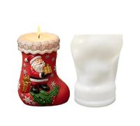 Christmas Stocking Candle Mould - Classic Silicone Easy Removal, Christmas Stocking Motif 3D Candle Shape | For Beginners Girls Home School Studio Meeting and Party