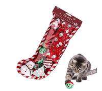 Christmas Stocking Cat Toys Set, Squeaky Assorted Toys Interactive Cat Gift | Assorted Cat Toys for Home Living Room Apartment Corner Play Area Alone Time