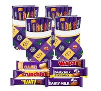 Christmas Stocking Chocolate Hamper Collection 170g - Pack of 4 All I Want for Xmas Dairy Milk Chocolate Bars for Kids. Great for Secret Santa Gifts or Stocking Fillers with Topline Card.