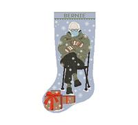Christmas Stocking Cross Stitch Patterns for Adults, Bernie Sanders Personalized Easy Counted Simple DMC Embroidery Patterns for Beginners, Funny Blue Holiday Design DIY, Digital Download