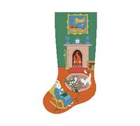Christmas Stocking Cross Stitch Patterns for Adults, Modern Easy Counted Simple DMC Embroidery Patterns for Beginners, Cute Goodnight Moon Holiday Design DIY, Digital Download