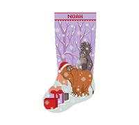 Christmas Stocking Cross Stitch Patterns for Adults, Personalized Easy Counted Modern Simple DMC Embroidery Patterns for Beginners, Cute Elephant, Monkey Holiday Design DIY, Digital Download
