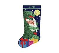 Christmas Stocking Cross Stitch Patterns for Adults, Personalized Vintage Easy Counted Simple DMC Embroidery Patterns for Beginners, Cute Santa Claus Holiday Design DIY, Digital Download