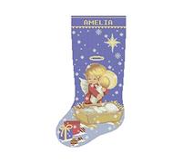 Christmas Stocking Cross Stitch Patterns for Adults, Religious Catholic Modern Easy Counted Simple DMC Embroidery Patterns for Beginners, Cute Angel, Little Jesus Holiday Design DIY, Digital Download
