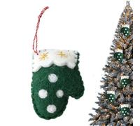 Christmas Stocking Decoration, Cute Little Stocking Hanging Ornament, Christmas Decorative Pendant For Trees Wall Fireplaces Window Bag Backpack, Green Glove
