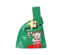 Christmas Stocking Fabric Gift Bag with Reinforced Handle for Candy Treats Exchange School Community Event Bag Elegant Cloth