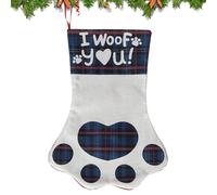 Christmas Stocking for Dogs, Gift with Paw Prints, Candy Holder and Snack - For Girls Boys Adults Children Shelf Class Party Crafts Awards Snack Holidays Winter
