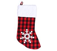 Christmas Stocking Gift Bags Large Size Cute Decals Exquisite Workmanship Brighter Color For Holiday Decoration Home Hotel Restaurant Polyester Fiber 45cm 17.7in (Snowflake)