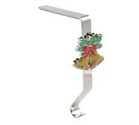 Christmas Stocking Hanger Iron 15.4x10.1cm Enamel Snowflake Reindeer | Sturdy L-shaped hook supports up to 10KG Custom festive pendants for cane bell snowflake tree or reindeer