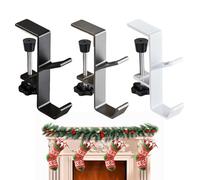 Christmas Stocking Holder - 2-in-1 Heavy-Duty Fireplace Garland and Stocking Hook,Multi-Purpose Holiday Props for Hotel Dormitory Businesses Rental Restaurant Party