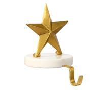 Christmas Stocking Holder Contemporary Style Cast Iron Christmas Stocking Hook with White Marble Base Mantelpiece Windowsill Shelf Seasonal Festive Holiday Décor Hooks - 1kg (Star)