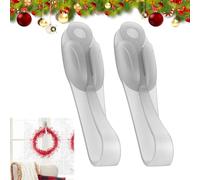 Christmas Stocking Holder & Front Door Garland Hanger - Reusable Silicone Ties for Wreath, Fireplace Mantle & Stairways (Clear, 2PCS)