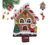 Christmas Stocking Holder Gingerbread Tree Snowman - Resin Holiday Hanger, Festive Decoration, durablee Room Hook | Fireplace, Counter, Window, Mantel, and Entrance Seasonal Display