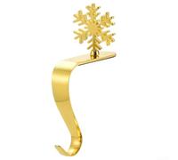 Christmas Stocking Holders for Mantel Shelves Made of Rust Resistant Metal with Festive Holiday Designs and Secure Fit (G)