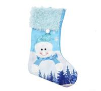 Christmas Stocking Knit Santa Sock 47cm Blue Large Size | Knit material for home or DIY use spacious 47x30cm size holds candies or gifts comes in