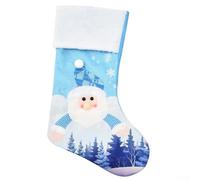 Christmas Stocking Knit Santa Sock 47cm Blue Large Size | Knit material for home or DIY use spacious 47x30cm size holds candies or gifts comes in