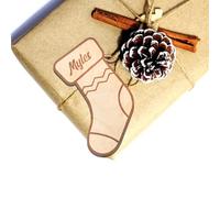 Christmas Stocking Personalised Nametag Label Custom Wooden Christmas Tags