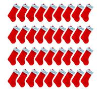 Christmas Stocking Plain | Sublimation Red White Plush Stocking Bulk | Fireplace & Tree Hanging Socks Ornament | Ideal for Gift & Xmas Holiday Party Decoration for Kids & Adults | 50cm X 21cm (36-Pcs)