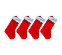 Christmas Stocking Plain | Sublimation Red White Plush Stocking Bulk | Fireplace & Tree Hanging Socks Ornament | Ideal for Gifts & Xmas Holiday Party Decoration for Kids & Adults | 50cm X 21cm (4-Pcs)
