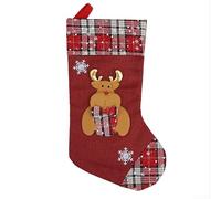 Christmas Stocking Red Fabric Santa Sock 45cm Hanging Decor(Moose)
