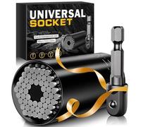 Christmas Stocking Stuffers for Men - Universal Socket Tools Gifts for Men Cool Stuff Ideas Gadgets Birthday Gifts for Dad Him Husband Teen Boys Women Grip Socket Set with Power Drill Adapter (7-19mm)