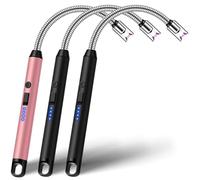 Christmas Stocking Stuffers for Women: 3 Pack Long Reach Electric Lighter UBS C Rechargeable, Electronic Arc Plasma Lighter for Scented Candle BBQ Fireworks