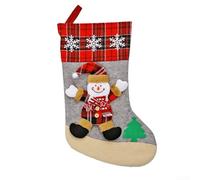 Christmas Stocking with Large Capacity for Hanging by Fireplace, Featuring Santa Design and Fabric, Suitable for Seasonal Treats and Toy Storage (E-W104)
