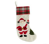 Christmas stocking with snowflake and reindeer design, polyester material, spacious size for holding treats and decorations, perfect for holiday mantel or staircase display (ML-H545AThe Elderly)