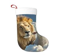 Christmas Stockings 18 Inch Personalized Xmas Large Stocking Lamb with A Lion Clouds Christmas Stockings Hanging Xmas Stocking for Fireplace