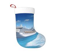 Christmas Stockings 18 Inch Personalized Xmas Large Stocking Seaside Cruise Ship Christmas Stockings Hanging Xmas Stocking for Fireplace