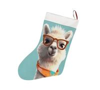 Christmas Stockings 18” Large Xmas Stocking Hanging Ornaments Felt Funny Cartoon Llama Christmas Stockings Personalized Hanging Stocking for Tree Fireplace Family Holiday Party Decoration