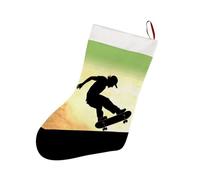 Christmas Stockings 18” Large Xmas Stocking Hanging Ornaments Felt Skateboard Christmas Stockings Personalized Hanging Stocking for Tree Fireplace Family Holiday Party Decoration