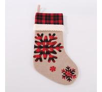 Christmas stockings collection, 4 pieces, linen material with reindeer and snowflake designs, includes sturdy loops for hanging and spacious openings for holiday surprises (snowflake)