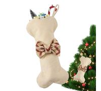 Christmas Stockings For Dogs | Cute Dog Bone Stockings Christmas Stockings Bulk with Bow Tie - Pet Christmas Stockings for Dog Cat, Pets, Schools, Classrooms, Clubs Offices