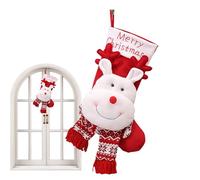 Christmas stockings in traditional style, winter decoration, hanging on the fireplace, for home, restaurant, cafe, wedding, birthday, family party