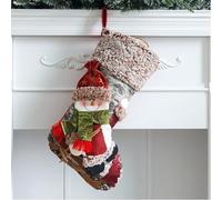 Christmas Stockings Set Festive Decorations With Santa Snowman Reindeer And Candy Bags Perfect For Holiday Glass Frames for Stained (A, 48cm)