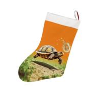 Christmas Stockings,Tortoise Turtle Jumping Xmas Plush Stocking Personalized Printed Christmas Stocking Decoration for Family Holiday Christmas Party