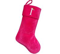 Christmas Stockings with Letters, 20 Inches Christmas Stockings with Initials,Personalised Letters Xmas Stocking Gifts for Adults Kids-Embroidered Santa Hat, Family Fireplace Decoration