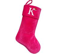 Christmas Stockings with Letters, 20 Inches Christmas Stockings with Initials,Personalised Letters Xmas Stocking Gifts for Adults Kids-Embroidered Santa Hat, Family Fireplace Decoration