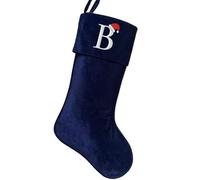 Christmas Stockings with Letters, 20 Inches Christmas Stockings with Initials,Personalised Letters Xmas Stocking Gifts for Adults Kids-Embroidered Santa Hat, Family Fireplace Decoration