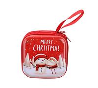 Christmas Storage Bag Cartoon Print Coin Purse for Creative Square Tinplate Pocket with Zipper for Coin Card Candy Gift Wrapping Pouch Christmas Storage Bag