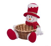 Christmas Storage Basket with Santa and Snowman for Candy, Fruits, and Small Items, Enhancing For Festive Environment in Home or Office (The Snow Man)