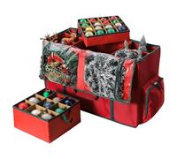 Christmas Storage | Large Capacity Christmas Decor Organizer | Heavy-Duty Containers for Artificial Trees Balls Wreaths Lantern Gadgets Pendants Greeting Cards