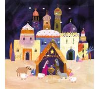 Christmas Story Advent Calendar Card, 24 Windows, Nativity Design, 16 x 16 cm, with Envelope